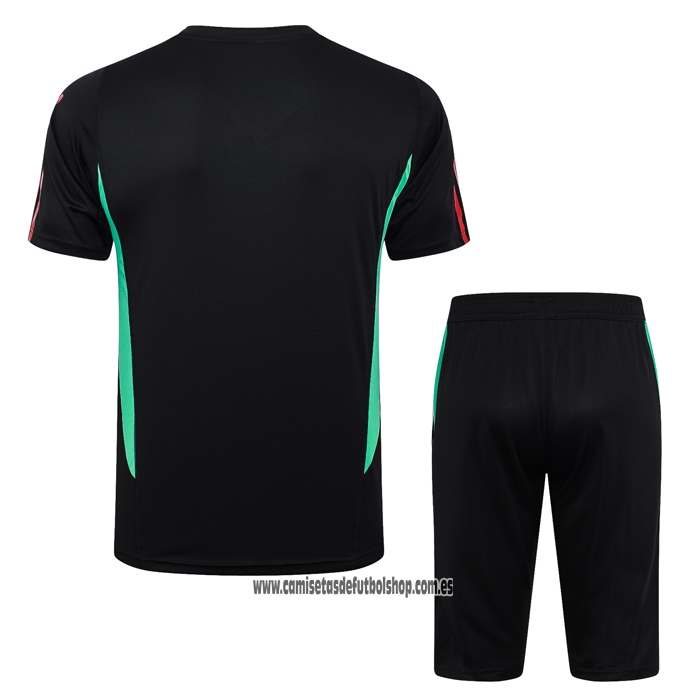 Chandal del Manchester United 23-24 Manga Corta Negro - Pantalon Corto